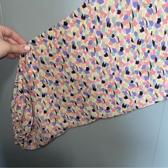 Caballero Long Sleeve Regan Jumpsuit in Spring Paint Blots Medium Pink Blue Blac - Picture 6 of 12